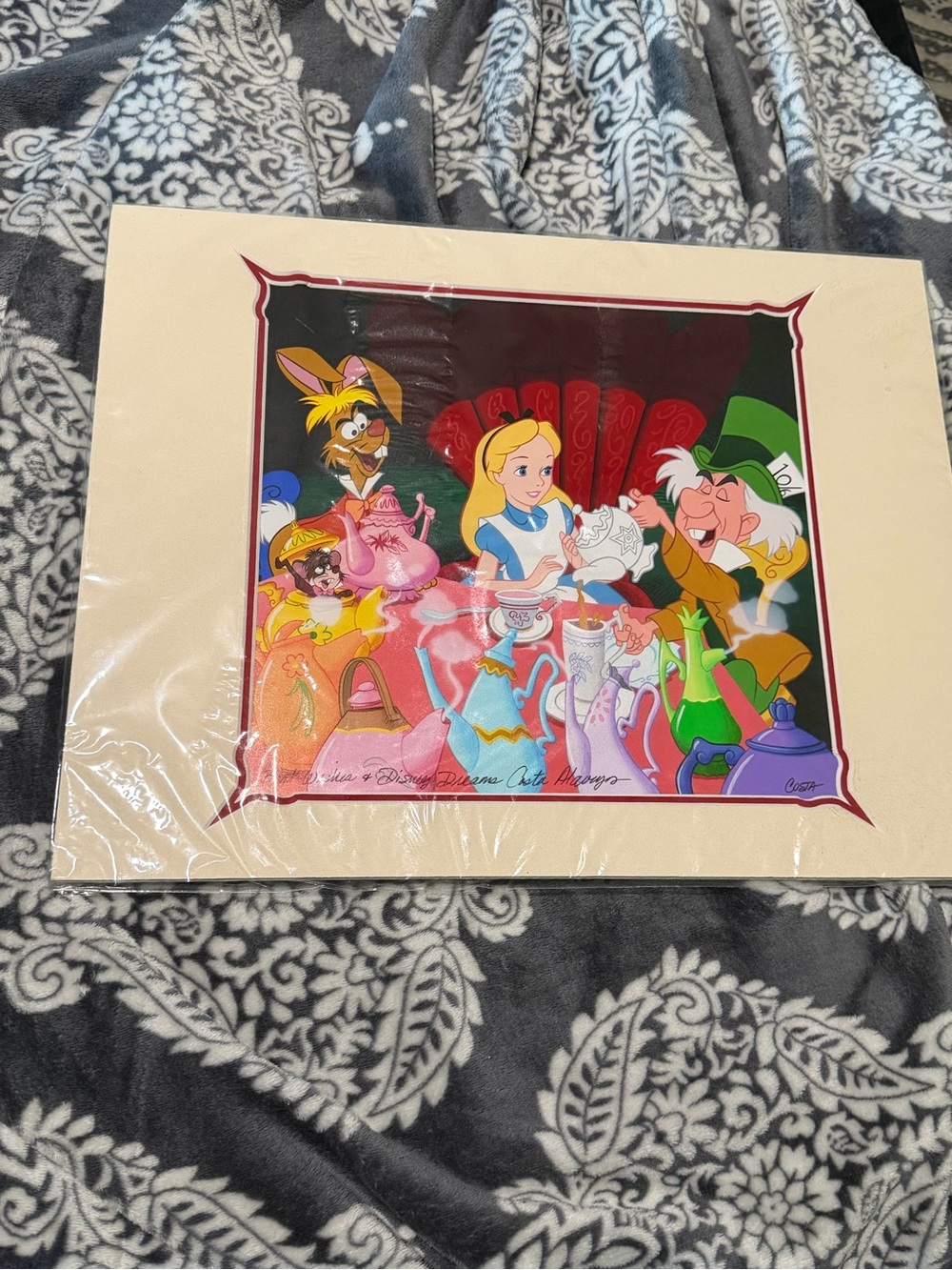 Disney Alice in Wonderland Tea Party Print - signed by Costa Alavezos